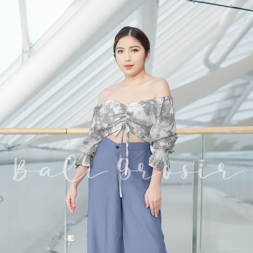 TOP SABRINA SERUT TIEDYE / ATASAN SABRINA TIE DYE BALI / BAJU TIEDYE / CROP TIEDYE