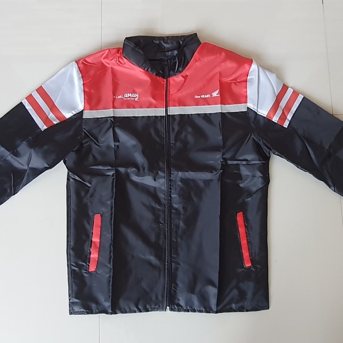 Jaket Honda NEW ORI Jaket Motor Honda Ori AHM NEW MOTIF - Hitam - Bahan Parasut Motor Safety Riding