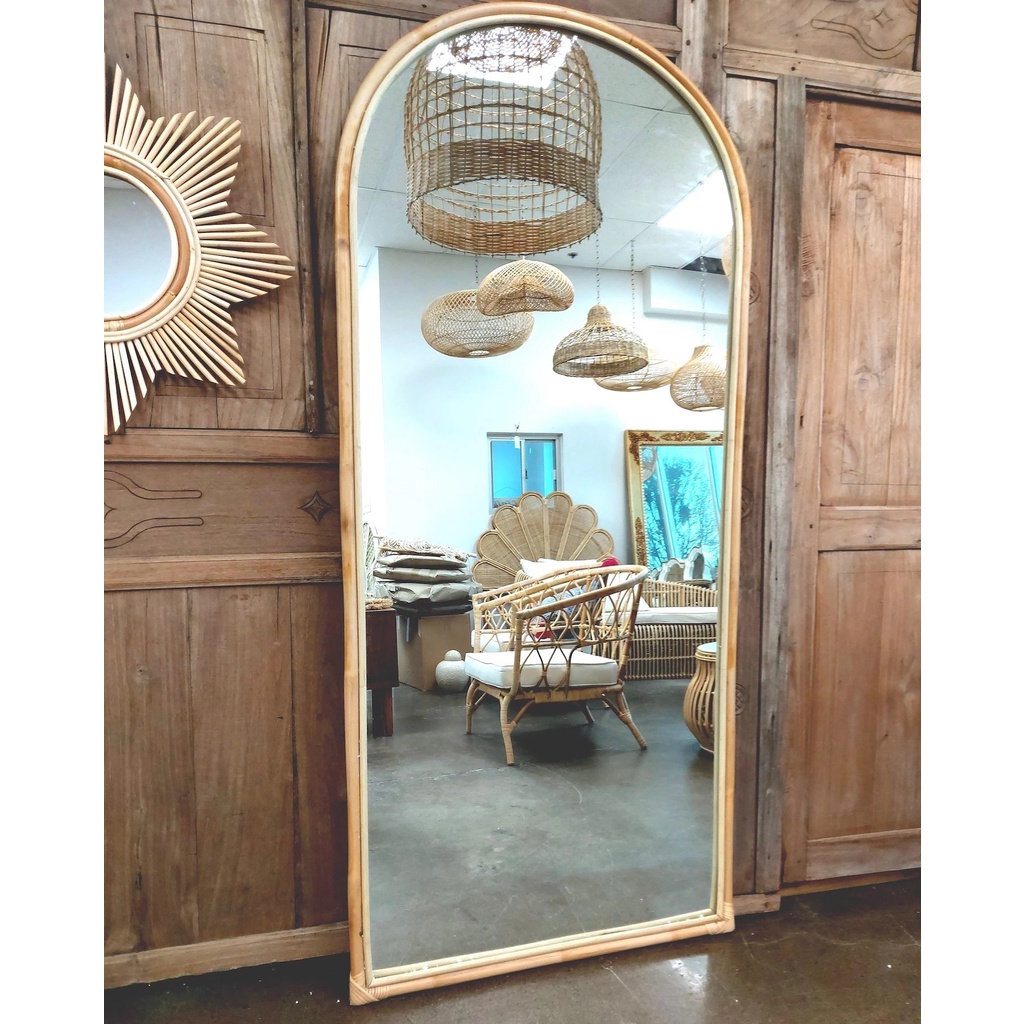 ROTAN CERMIN LANTAI FULL BODY 190X80