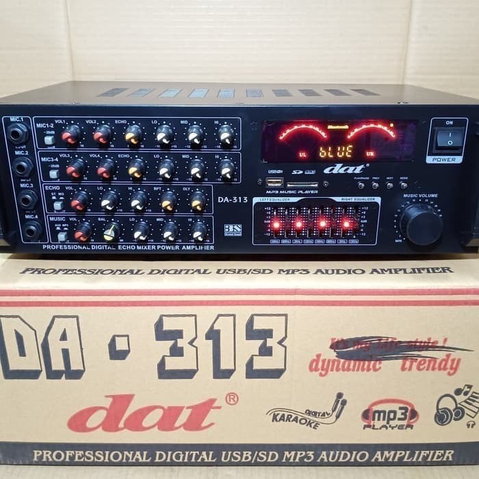 Amplifier Power Mixer Audio DAT 313 Karaoke System 4ch
