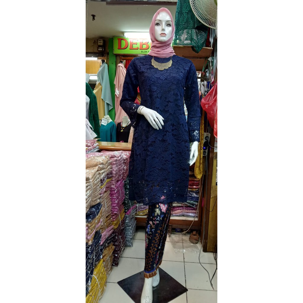 Set kebaya brukat tangan trompet / real pict kebaya tunik brukat / kebaya terlaris dan ada jumbonya