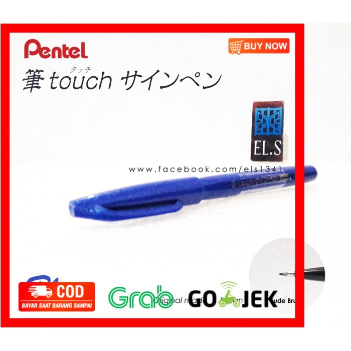 

(BISA COD) Pentel Touch Brush Pen Blue