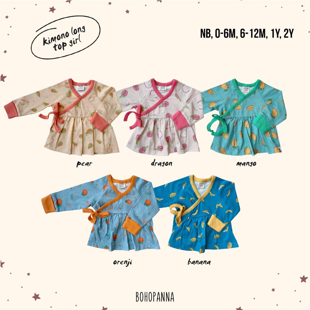 BOHOPANNA | BOHO | BOHO PANNA KIMONO LONG TOP GIRL | ATASAN ANAK PERMPUAN | BOHOPANNA NEW ITEM |BAJU KIMONO BAYI KEKINIAN