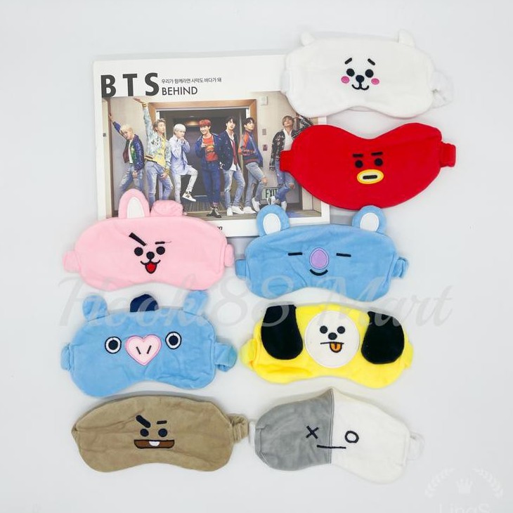 PENUTUP MATA TIDUR BTS EDITION/TRAVEL SLEEP MASK BT21/SLEEPING MASK KARAKTER KOREA