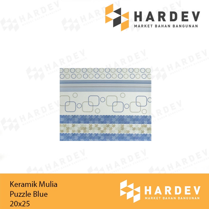 KERAMIK MULIA 20X25 PUZZLE BLUE KW1