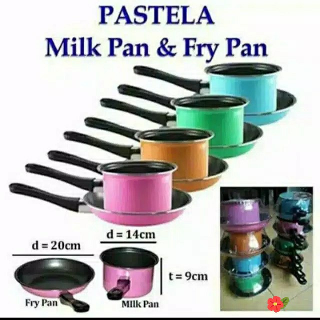 Frypan Maspion Pastela Set Milk Pan 14cm 20cm Panci Gagang Set 2pc