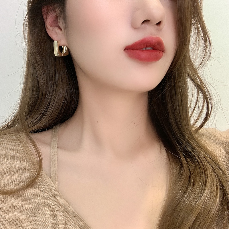 Anting Kait Gantung Bahan Sterling Silver 925 Desain Geometri Gaya Korea / Retro / Simple Untuk Wanita 2022