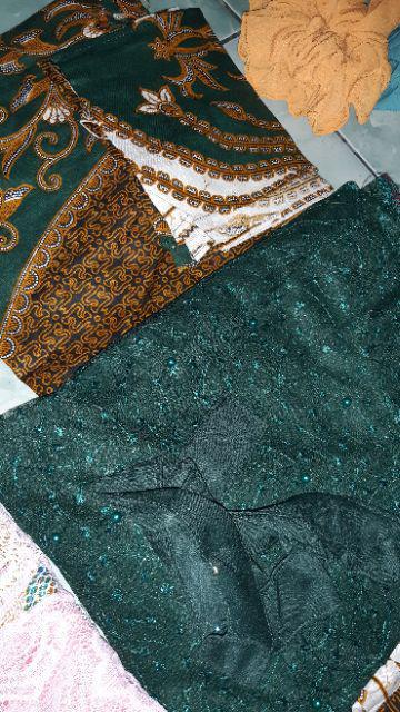 Zola_batik Batik Couple Brokat Selendang Amora Mika Army High Quality - Nirmala Marissa