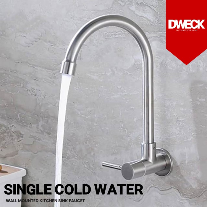 Kran Sink Tembok Angsa SUS 304 / Wall Sink Tap Solvex