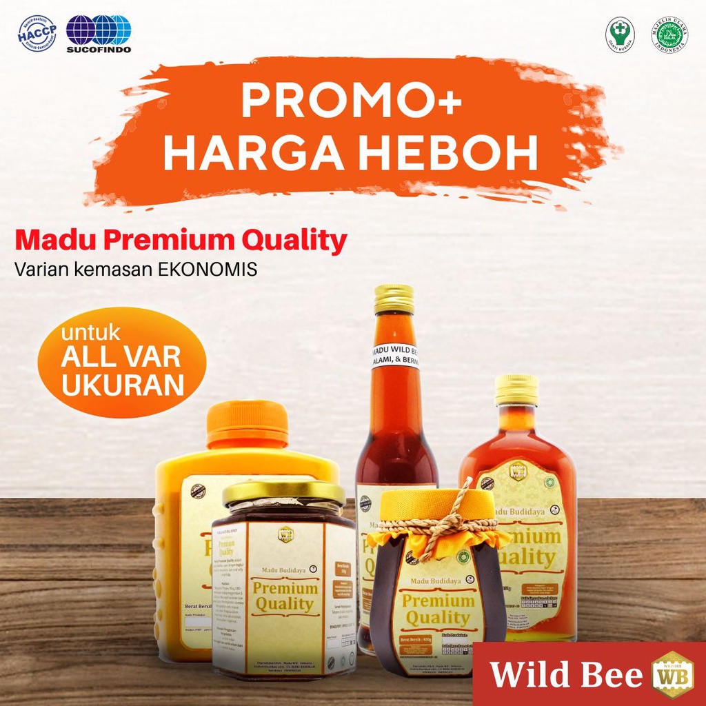 

Madu Premium Quality - Lebah Apis Melifera - Garansi Murni & Asli 100% - Wild Bee - Kemasan Sedang