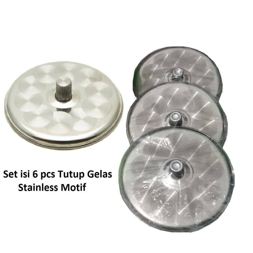 Tutup Gelas Stainless Set isi 6pcs