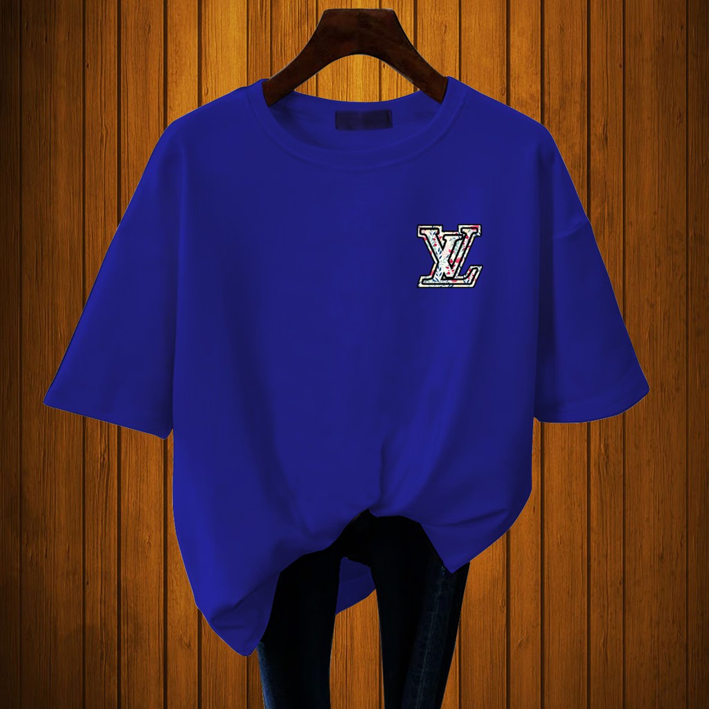 CALVIERO SHOP - BAJU KAOS PRINT L VEE FLOWERS PATTENTS ATASAN WANITA DEWASA