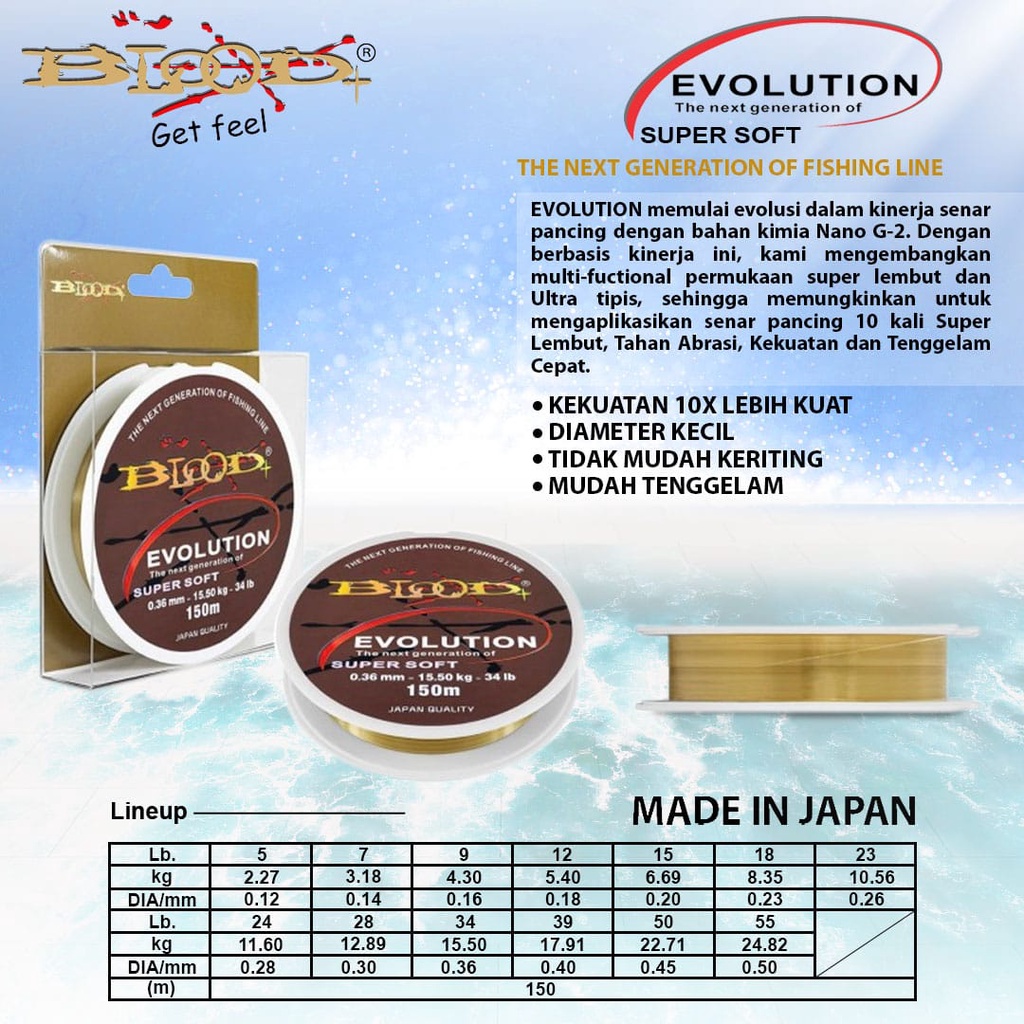 SENAR PANCING BLOOD EVOLUTION SUPER SOFT 150 M