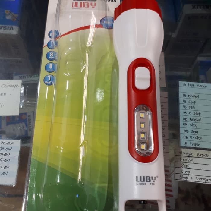 SENTER LED TERANG SENTER TANGAN LED RECHARGEABLE HANDLIGHT LUBY L-8908 SENTER 2 IN 1 LOW WATT BR64