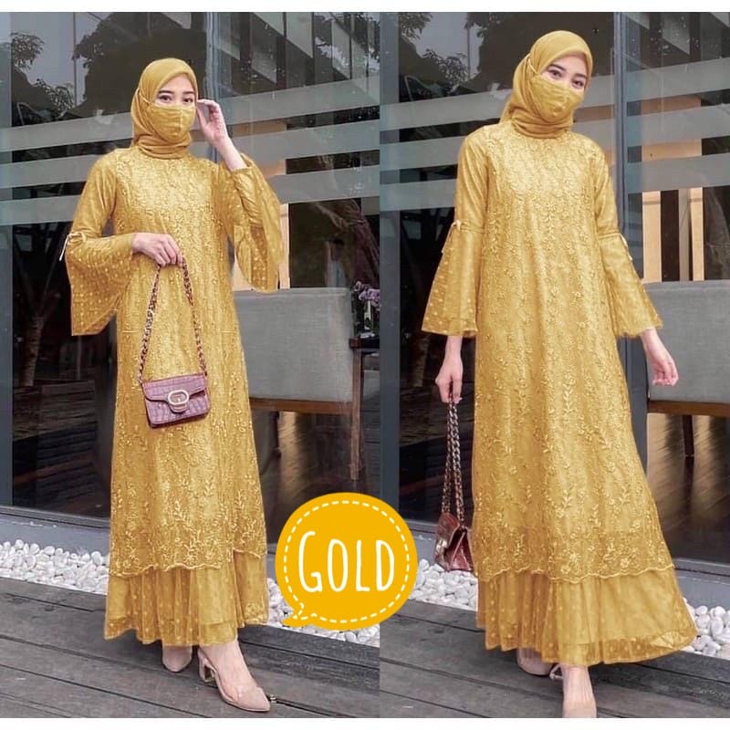 BJ - MAXI ANGEL DRESS BRUKAT TULLE / GAMIS PESTA