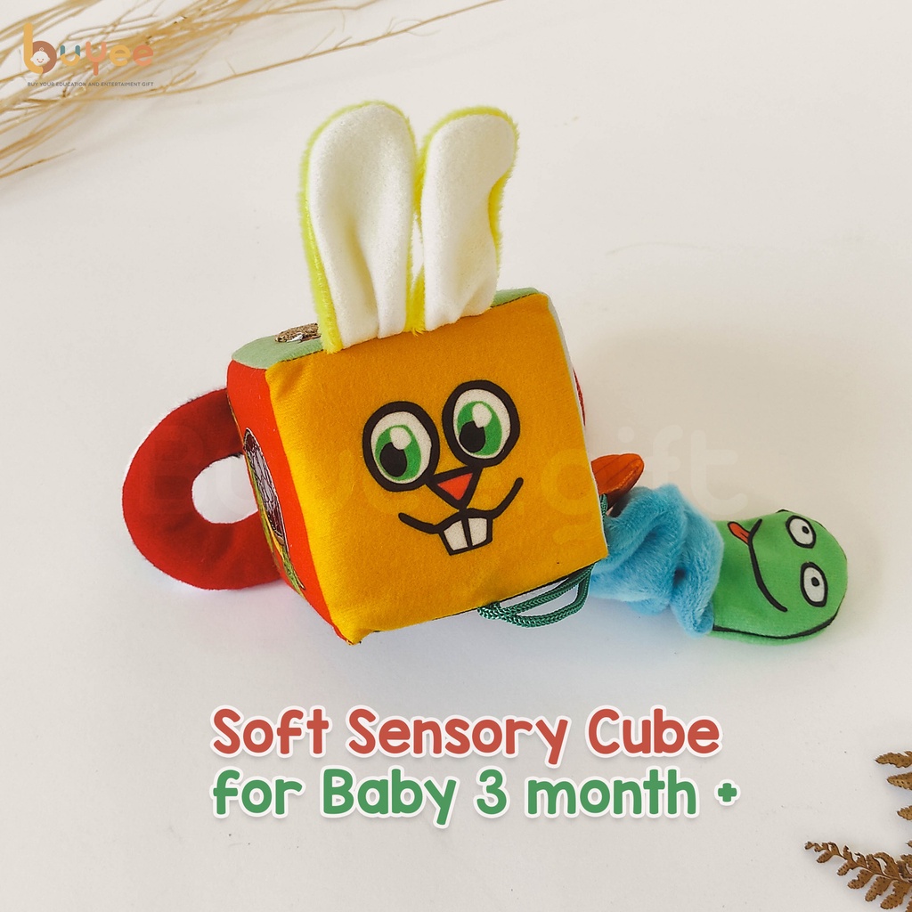 Soft Sensory Cube | Mainan Kubus Sensory Bantal untuk bayi 3 bulan keatas