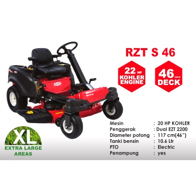 Mesin Potong Rumput Mobil ROVER RZT S46 / Potong Rumput Mobil ROVER 20HP KOHLER - Ride on Mower ROVER