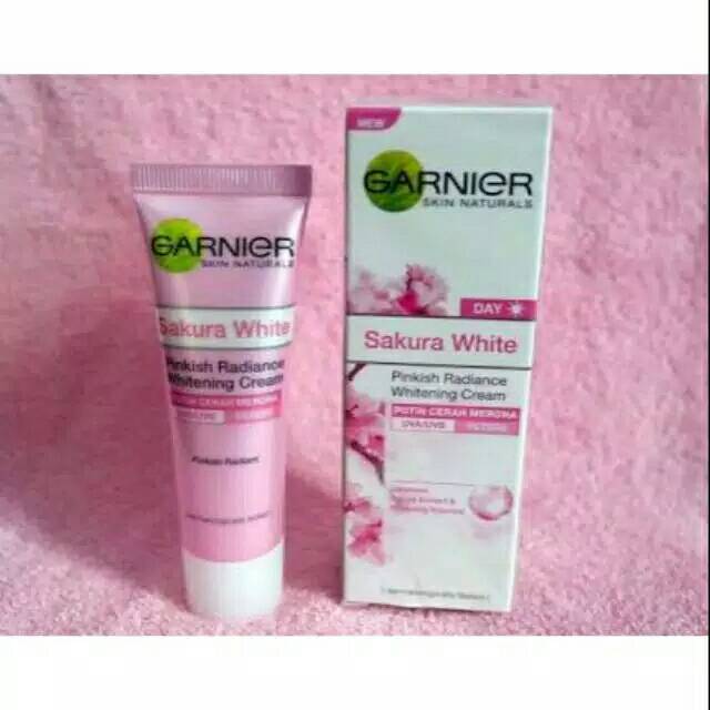 ☃Cutezz_Ching1☃Garnier Sakura Glow Hyaluron  Serum Cream/Glow Hyaluron Sleeping Mask(Day/Night Cream)