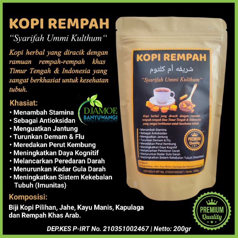 

Kopi Rempah Khas Arab Syarifah Ummi Kulthum Kemasan 200gr