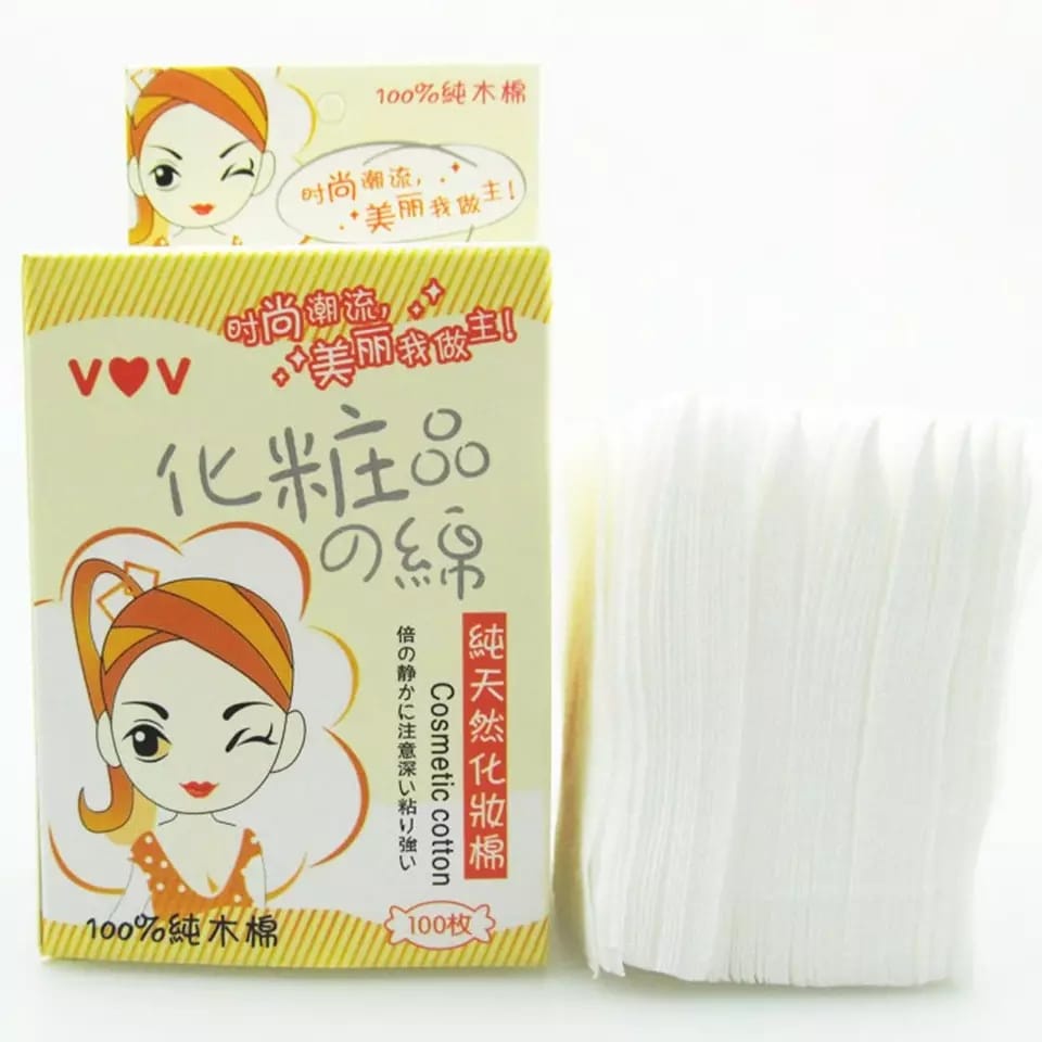 DSO 246 - KAPAS WAJAH 1 kotak isi 100 PCS / facial cotton tipis pembersih wajah make up masker pembe