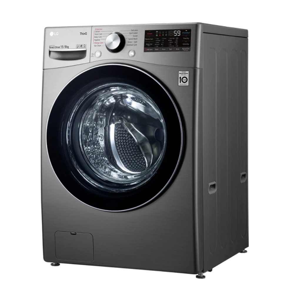 MESIN CUCI WASH AND DRY 100% KERING - LG F2515RTGV | DRYER LG 15 KG