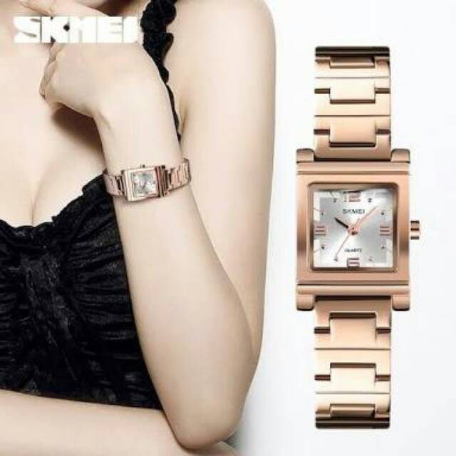 Jam tangan wanita skmei strap rosegold