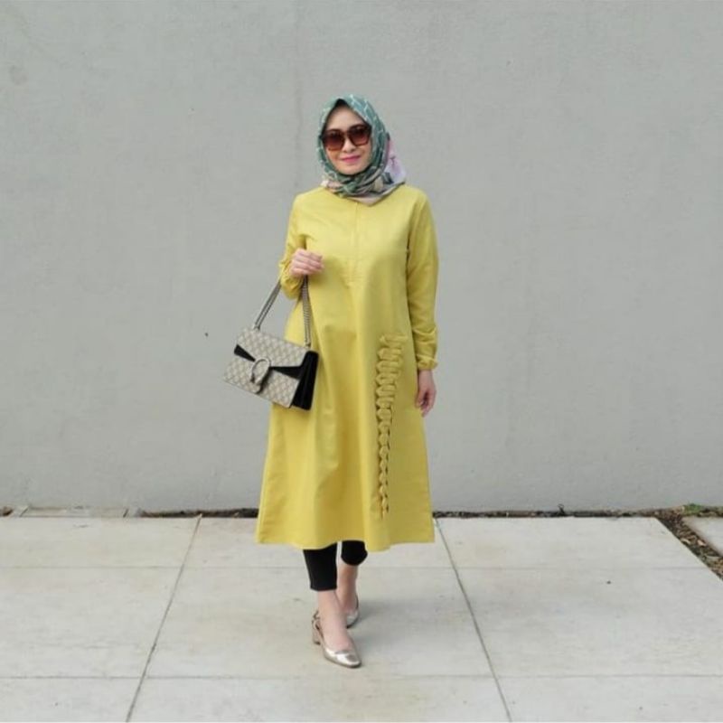 Tunik Atasan Blouse  Radwah Yellow Lime/Green