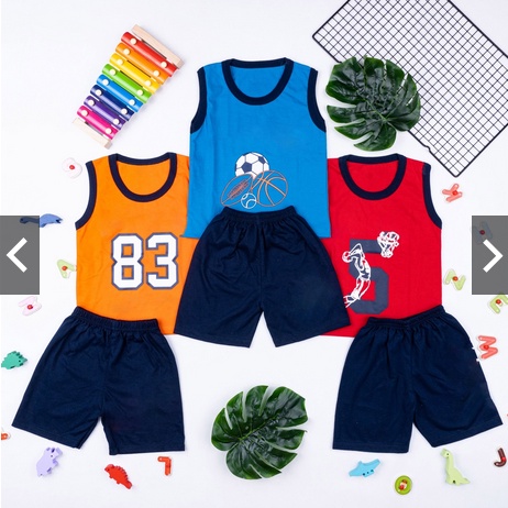 SETELAN SINGLET SPORT EDITION ANAK UNISEX COWOK/CEWEK USIA 1- 5 THN