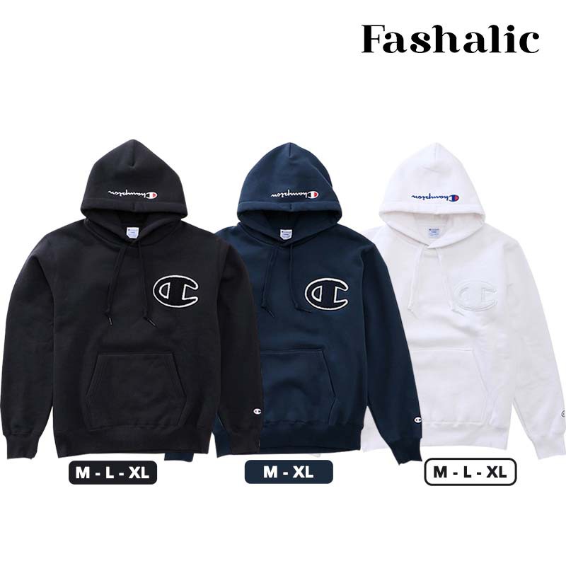 [COD] HOODIE CHAMPION BIG LOGO C UNISEX - JAKET/SWEATER COWOK CEWEK ORIGINAL TERLARIS FULL TAG LABEL