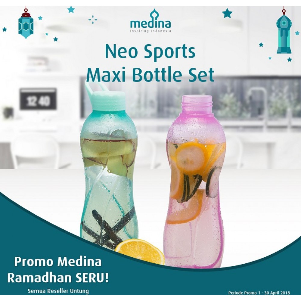 [MEDINA] NEO SPORTS MAXI BOTTLE SET//BOTOL MINUM BESAR//BOTOL MINUM PLASTIK HALAL