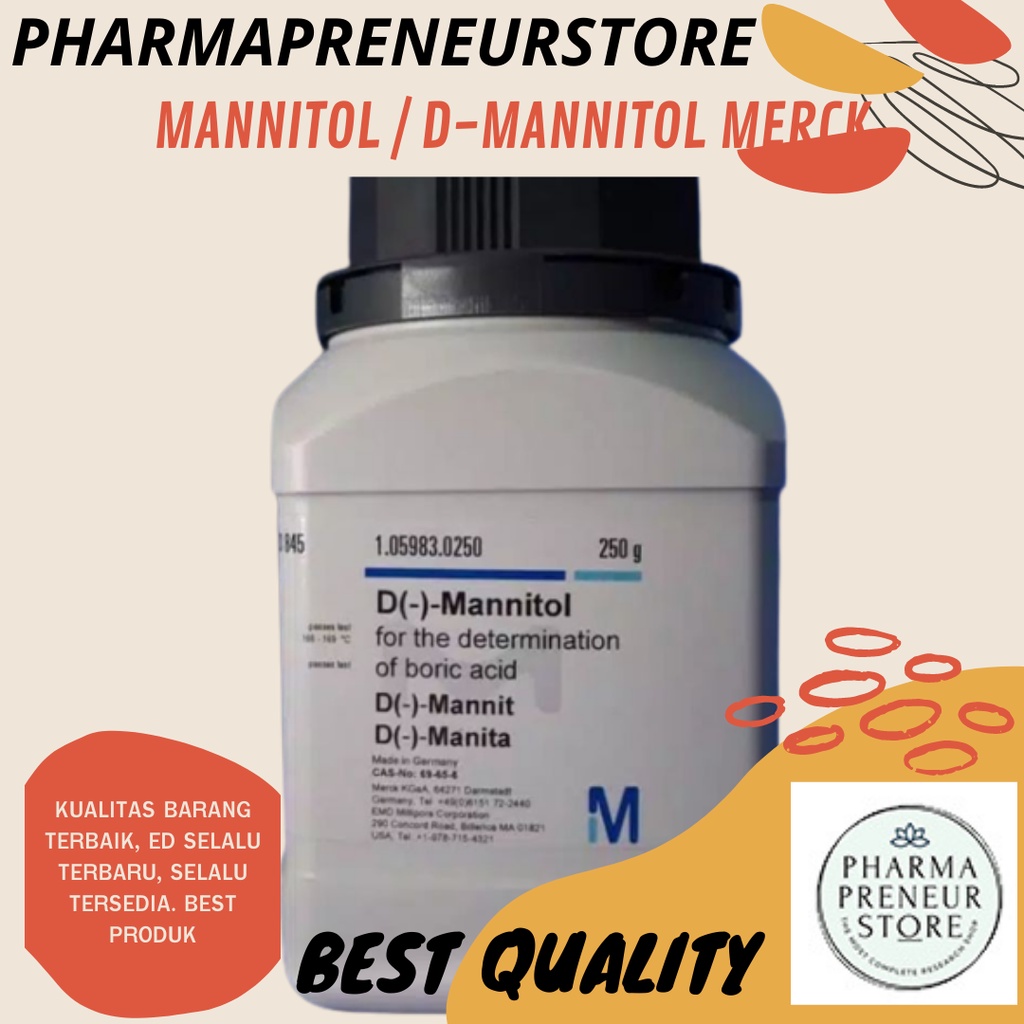 D - MANNITOL / D - MANITOL PRO ANALISA 5 GRAM MERCK BEST QUALITY