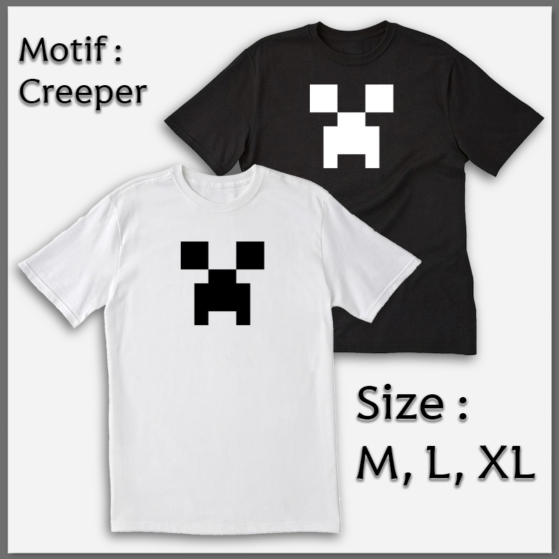 Kaos Distro Pria Game Minecraft Creeper Sablon Digital Bahan Premium Berkualitas / Kaos Pria Minecra