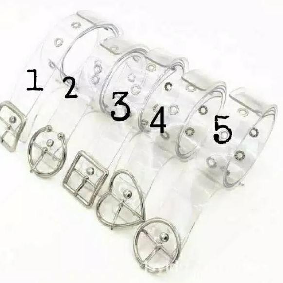 ！READY！ Ikat Pinggang Wanita Transparant Vintage Metal Leather Round Buckle Waist Belt .,
