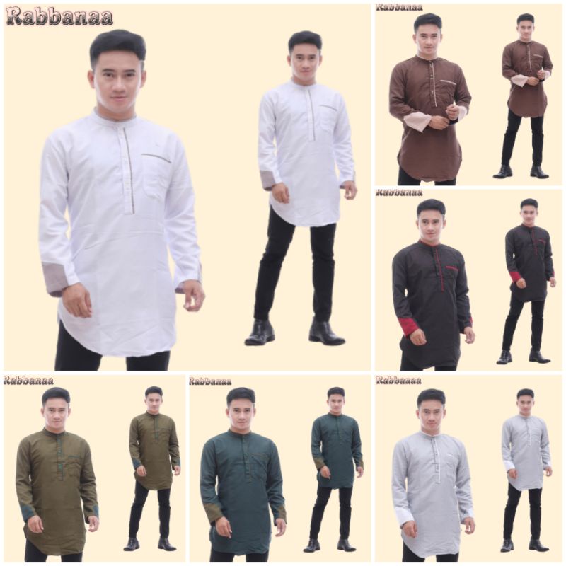 Baju Koko Kurta Pakistan Lengan Panjang Bahan Katun Premium