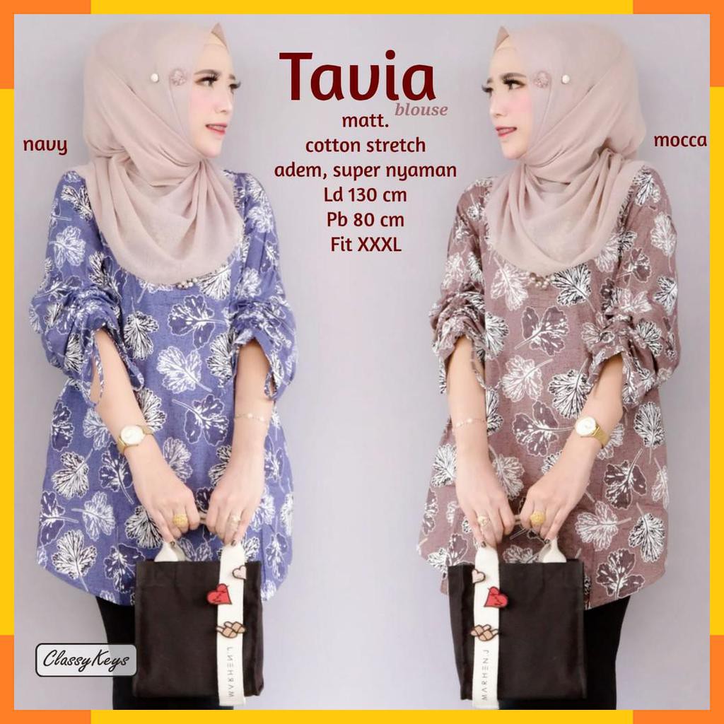 TUNIK MOTIF. TAVIA TUNIK. ATASAN FASHION MUSLIM WANITA. BY CLASSYKEYS