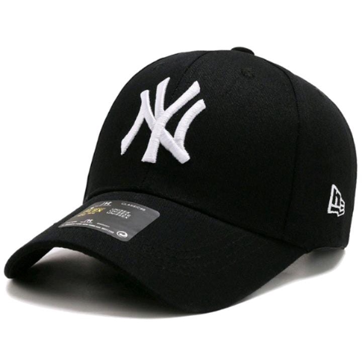 New York Yankees Topi Baseball NY Cap Casual Sport Pria Wanita-black white new