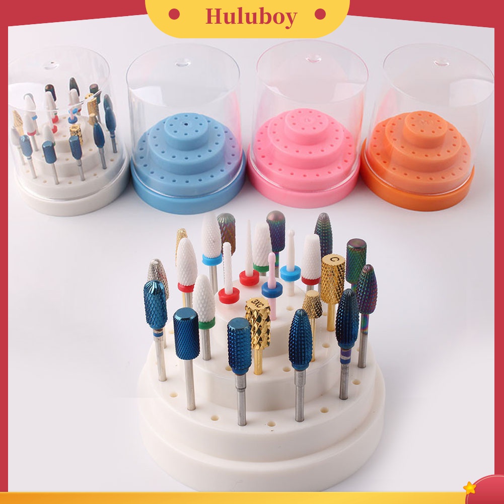 Huluboy Huluboy♡ Rak Stand Display Penyimpanan Mata Bor Nail Art 48 Lubang Portable