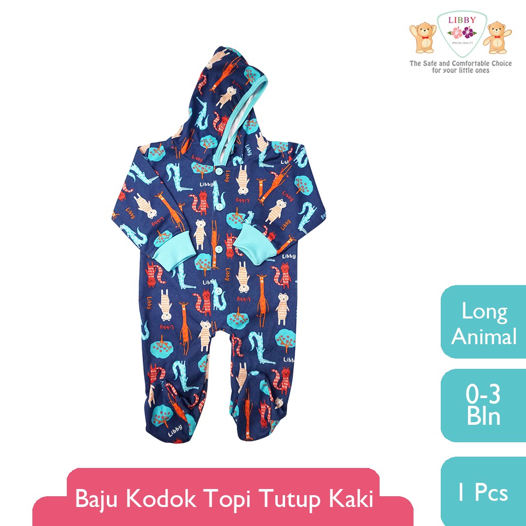 LIBBY 1 pcs Baju Kodok Panjang Tutup Kaki Pakai Topi Motif Song Of Lullaby (1pcs)-3