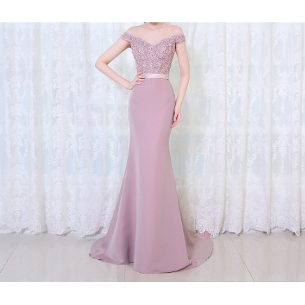 Gaun pengiring pengantin putri duyung, Panjang lantai, Custom Made gaun pesta panjang, Gaun pengirin