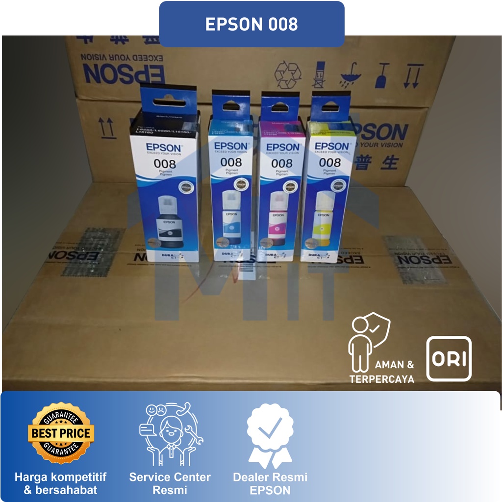 (BISA COD) Tinta Botol Epson T008 008 BLACK L15150 L15160 HITAM PIGMENT