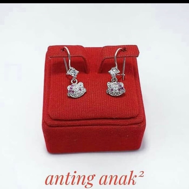 Anting anak anak hellokitty anting perak 925 anting anak perak 925 lapis emas putih SA164