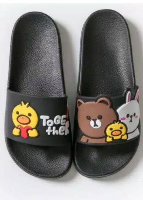 sandal karet karakter timbul TOGETHER