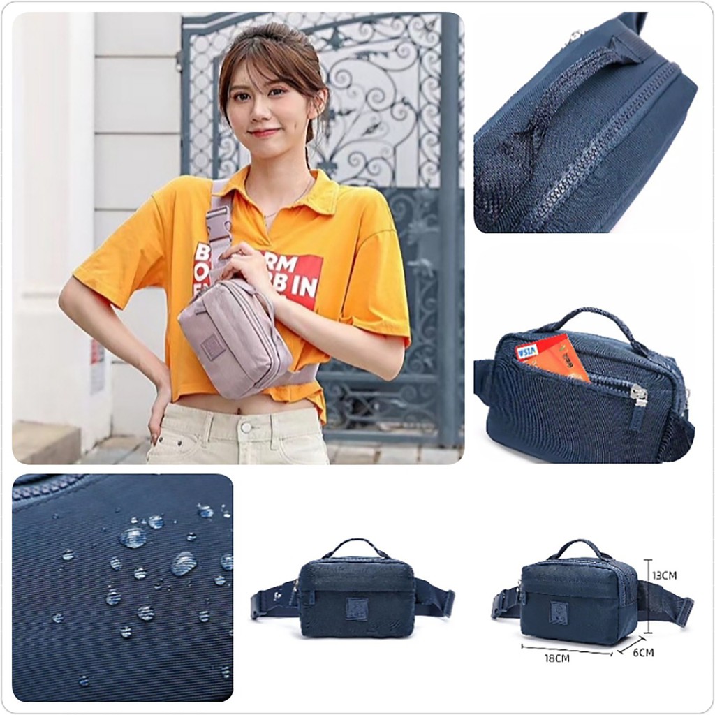 SALE GUDIKA 5161 Original - Tas Waistbag Gudika Bisa Couple Anti Air Fashionable Import - Tas Wanita Pria Selempang Bahu Kekinian Bahan Nylon Waterproof - tas gudika bag - slingbag - tas mini - cewek - fashion - branded - tas Pinggang - slempang - ori