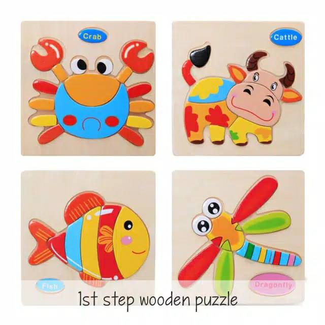 PROMO Mainan anak balita wooden puzzle kayu susun gambar Makassar