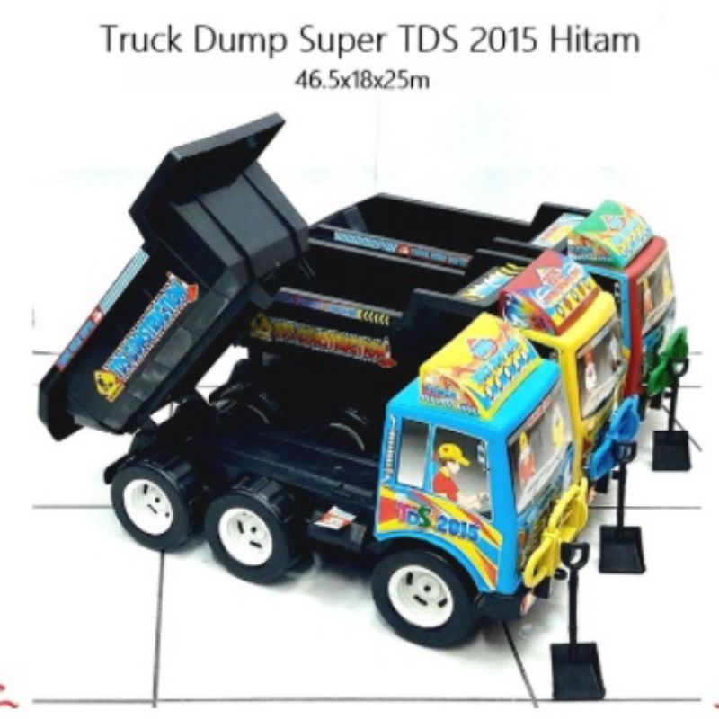 TDS 2015 H - Mainan Truk Jomplang pasir Dump Ban Warna Hitam TDS Hitam 2015