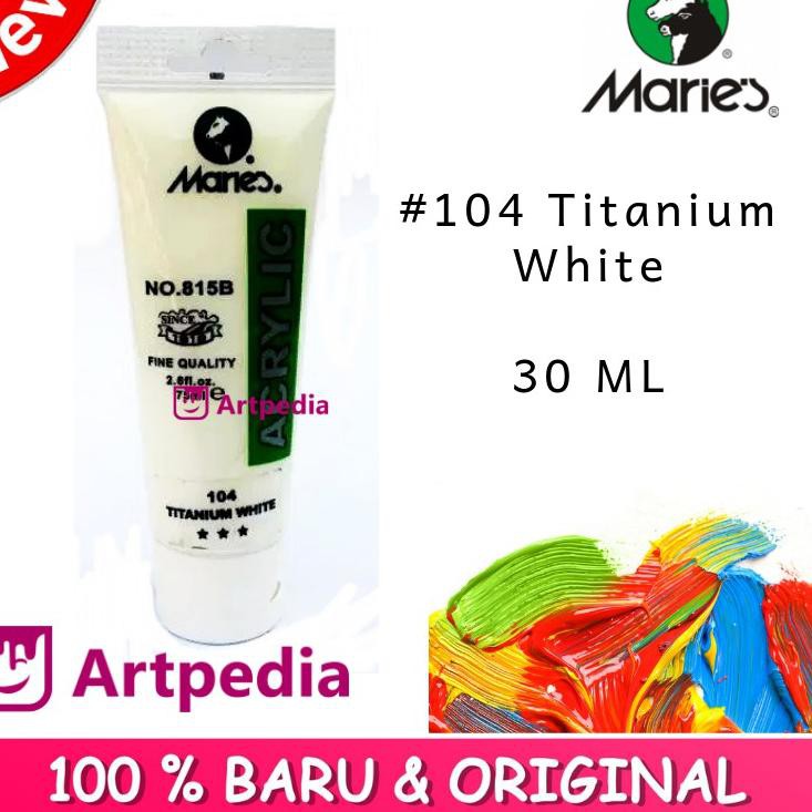 

Maries /Leonardo -Titanium White / Maries Acrylic Paint 30ML (Cat Akrilik) Cat Acrylic