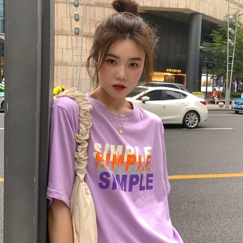 THISTLE - Oversize Tee Tshirt Model Longgar Untuk Wanita Motif Tulisan Simple Simple Simple