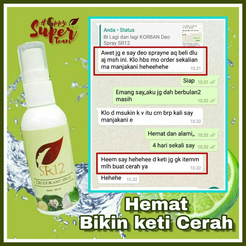 AMPUH! DEODORANT SPRAY SR12 Obat Penghilang Bau Kaki Ketiak Basah Keringat Badan Herbal Permanen-8