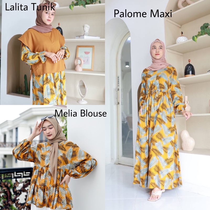 EDISI MOTIF MUSTARD (Gamis Bigsize, Tunik, Blouse) Busui Couple Kembar