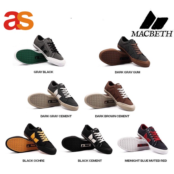Sepatu Sneakers Macbeth Eliot Original Hitam Merah Gray